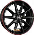 4x BORBET LX Black Glossy Rim Red 8x18 ET44 5x112