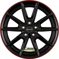 Borbet LX18 black glossy rim red 8x18 ET44 - LK5/112 ML57.1 Felge Alu