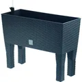 Blumenbank mit Füßen "Rato Case High" 60x46cm Rattan Hochbeet Pflanzen Kräuter
