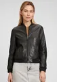 Lederjacke "MWBjella", mit Stehkragen, Reißverschluss, Strickbündchen, Gr. XL, black