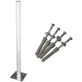 Premium X 100cm Ø 50mm Standfuß Aluminium Antennen-Mast Rohr-Ständer Mastfuß Flachdach-Halterung für Satellitenschüssel SAT-Spiegel inkl. Boden-