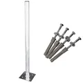 Premium X 100cm Ø 50mm Standfuß Aluminium Antennen-Mast Rohr-Ständer Mastfuß Flachdach-Halterung für Satellitenschüssel SAT-Spiegel inkl. Boden-Montage Schraubensatz