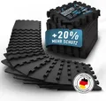 Veluris Bodenmatte Fitness – Steck-Puzzlematten Set 18-tlg. für Fitnessgeräte 31x31 cm (18 Stück), 20% extra dick, rutschfest, feuchtigkeitsabweisend, inkl. Randstücke