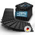 Bodenschutzmatte Fitness Matte 31x31cm  18 extra dicke Bodenmatten 20% mehr S...