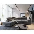 Masseno Ecksofa SELVA L-S mit Schlaffunktion L-Form, Sofa mit Bettkasten, Wohnzimmersofa, Couch, Soffa, Bettsofa, Couchgarnitur- Grau, MONOLITH 85 - Grau
