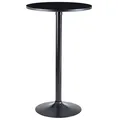 WOHNLING Stehtisch rund MDF-Platte schwarz 60,0 x 60,0 x 100,0 cm, 1 St.