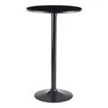 Wohnling Design Bartisch Schwarz Stehtisch Ø 60 cm Metall/Holz, Partytisch Bistrotisch 100 cm Hoch, Messetisch Modern