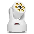 BeamZ NOVA68G-WH Moving Head Wash – Kompaktes Disco Licht, LED Moving Head mit 6x 8 Watt RGBW, Gobo & Farbrad – DMX Licht Musikgesteuert – DJ Lichtanlage für Party Lichter, Disco, Restaurant & Bühne