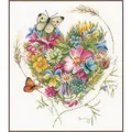Lanarte Kreativset Lanarte PN-0169960 Ein Herz aus Blumen Kreuzstichpackung, (Set, embroidery Kit), Made in Europe bunt