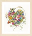 Lanarte Z�hlte Kreuzstich-Kit: Herz Von Blumen (Sogarweave)