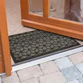 Astra Fußmatte außen Border Graphic - Schmutzfangmatte Outdoor - Eingangsmatte aus Gummi und Polypropylen - rutschfeste Türmatte 45 x 75 cm Cube anthrazit