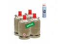 BlueCraft Gas 4x Bluecraft Propan-Gas-Flasche 11 kg gefüllt voll Campinggasflasche, 4x 11 kg, Propan Gas-Flasche gefüllt Inkl. Lecksuchspray