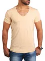 Young & Rich T-Shirt Herren Uni Basic extra tiefer Ausschnitt Unterziehshirt 1315 V-Ausschnitt unifarben kurzarm slim fit