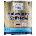 Holzwurm-Schreck farblos 2,5l / Effektiver Holzschutz Innen & Außen Holzwürmer & Holzbohrkäfer