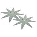 vhbw 2x Ersatz-Messer (8-Stern) Ersatz für Zucchetti 200Z05100A, LIZARD für Rasenmäher - Ersatzklinge Grau, Stahl