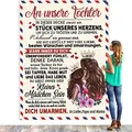 UOOYAA Personalisierte Kuscheldecke An unsere Tochter von Eltern, Deutsche Mama und Papa für Tochter Briefdecke Positiv Ermutigen Flauschige Wohndecke (Eltern zu Tochter A,150×200cm)