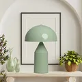 bamyum Lipeo Tischlampe Mit Kabel Minzgrün Ø30 cm, Pilz Lampe Metall, Vintage Mushroom Lamp, Pilzlampen Wohnzimmer, Table Lamp Retro Tischleuchte Kleine, Nachttischleuchte Seitenlampe Pilzlampen