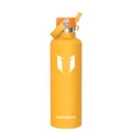 Super Sparrow Edelstahl Trinkflasche Kinder - 18/10 Ultraleicht Thermobecher - 1L - Standardmund Stroh-Deckel - BPA-Frei Thermoskanne, Thermosflasche für Sport, Travel, Schule, Outdoor, Büro