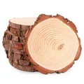 ASelected 8 Stück Holzscheiben 16-17CM Baumscheiben Holzscheiben zum Basteln Holz Log Scheiben 1.5 CM Dick für DIY Basteln Hochzeit Mittelstücke Weihnachten Dekoration Holzscheibe.n