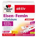Doppelherz Eisen-Femin DIRECT mit Vitamin C + B6 + B12 + Folsäure - 14 mg Eisen für die normale Bildung von roten Blutkörperchen - 60 Portionen Micro-Pellets