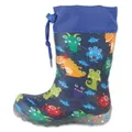 Beck Regenstiefel Blinking Monsters mit Warmfutter Gummistiefel (für Jungen, für warme Füße bei Nässe und Kälte) wasserdicht, sehr kuscheliges Warmfutter blau 35 EU