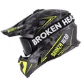 Broken Head Motocrosshelm Squadron Gelb (MX-Brille Struggler Schwarz), Zwei Verschlüsse L (59-60 cm)