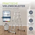 Juskys Aluminium Multifunktionsleiter 3,6 m klappbar - Tragfähigkeit bis 150 kg