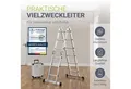 Juskys Vielzweckleiter Multifunktionsleiter, gummierte Standfüße, Gelenksystem, rutschfeste Trittfläche