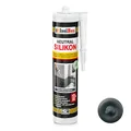 Isolbau - Bau-Silikon - Neutralsilikon 300 ml AnthrazitGrau - Abdichtung und Kleben - Natursteinsilikon - Füllen von Fugen im Innen- und Außenbereich - Für Küchen und Bade - Neutralvernetzend