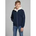 Jack & Jones Junior Bomberjacke JJERUSH windabweisend und pflegeleicht unifarben, modisch, regular fit, Web, Stehkragen blau 164/170 (14-15J)