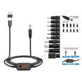 USB-C PD zu DC Adapterkabel 5V-20V mit 10 DC-Steckern | 1,2m 60W Power Delivery