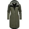 Ragwear Kurzmantel Letti Long Bonded Übergangsmantel aus Rippstrick mit Kapuze grün M (38)