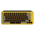 Logitech POP Keys Mechanische kabellose Tastatur mit anpassbaren Emoji-Tasten, Skandinavisches QWERTY-Layout - Gelb/Schwarz