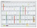 FRANKEN Jahresplaner über 12 Monate, lackiert, magnetisch, beschreibbar, trocken abwischbar, mit Aluminiumrahmen, Magnettafel zur Wandbefestigung, 120 x 90 cm, JK1203