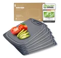 Exitoso Schneidebrett 6er-Set spülmaschinenfest mit Saftrille, Kunststoff, (6-St), Brotzeitbrett Frühstücksbrettchen Brot Obst Steak rutschfest