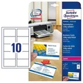 Avery Zweckform Visitenkarten C32016-25, ultraweiß satiniert, ohne Perforation, 220 g/m2 weiß