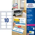 AVERY 250 Zweckform Visitenkarten C32016-25 satiniert weiß 220 g/qm