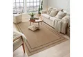 TaraCarpet Teppich Outdoor & Indoor Teppich wetterfest Borneo Sisal-Jute-Optik naturfarbe, rechteckig, Höhe: 10 mm, Kurzflor Bordüre S In & Outdoor Balkon Terrasse Wohnzimmer 67x180