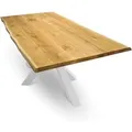 DELUKE Massivholzplatte Eiche mit Baumkante ERIK 100x70cm Tischplatte Rechteckig Holzplatte Arbeitsplatte aus Massivholz