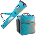 BRUBAKER Sporttasche Champion Skitasche Kombi Set (2-tlg., reißfest und nässeabweisend), Skisack und Skischuhtasche für 1 Paar Ski blau|orange 190 cm x 34 cm x 34 cm