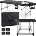 Habys Massageliege Nadia Kosmetikliege Tattooliege | Klappbar Höhenverstellbar | Professioneller Massagetisch | Massagebett | Schwarz Aluminium - Schwarz