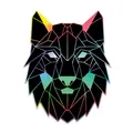2x Polygon Wolf Hologramm Aufkleber Folie Sticker Tiere  Effekt Abstrakt R117