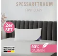 SPESSARTTRAUM Daunenkissen FIRST CLASS, Kopfkissen 1-tlg. oder 2-tlg. 40x80 oder 80x80 cm, Füllung: 90% Daunen, 10%Federn, Bezug: 100% Baumwolle, hergestellt in Deutschland, allergikerfreundlich, im Set günstiger