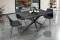 Esstisch Baumkante Holz-Optik Grau 140 x 80 Spider-Gestell schwarz JOSY