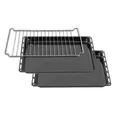 ICQN Backblech & Gitter Set 422 × 370 × 30 mm, Kompatibel mit Electrolux, AEG, IKEA, Zanussi & Juno, Emaillierte Backbleche für Backofen & Herd