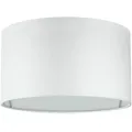 Wogati® Premium Lampenschirm | Ø35cm x 22,5cm Höhe | Farbe: Weiß | E14/E27 | rund | Baumwolle | für Stehlampen, Hängelampen, Tischlampen, Deckenlampen