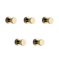 BVL Gold Handtuchhaken 5 Stück Rostfreies Metall Wandhaken Self Adhesive or Wall Mountable Kleiderhaken für Bad & Küche