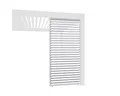 Weide Pavillonseitenteil Horizontale Lamellenwand für Pergola aus Aluminium 3 Maße Weiß, 93x235 cm, Seitenteil