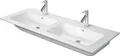 Duravit Doppelwaschtisch ME by Starck mit Überlauf, mit Hahnlochbank, 1300 x 490 mm, 1 Hahnloch weiß
