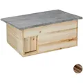 Relaxdays Igelhaus, Bausatz, Igelbau Mit Boden, Rattenklappe & Labyrintheingang, Holz, Hxbxt: 21 X 46 X 34 Cm, Natur